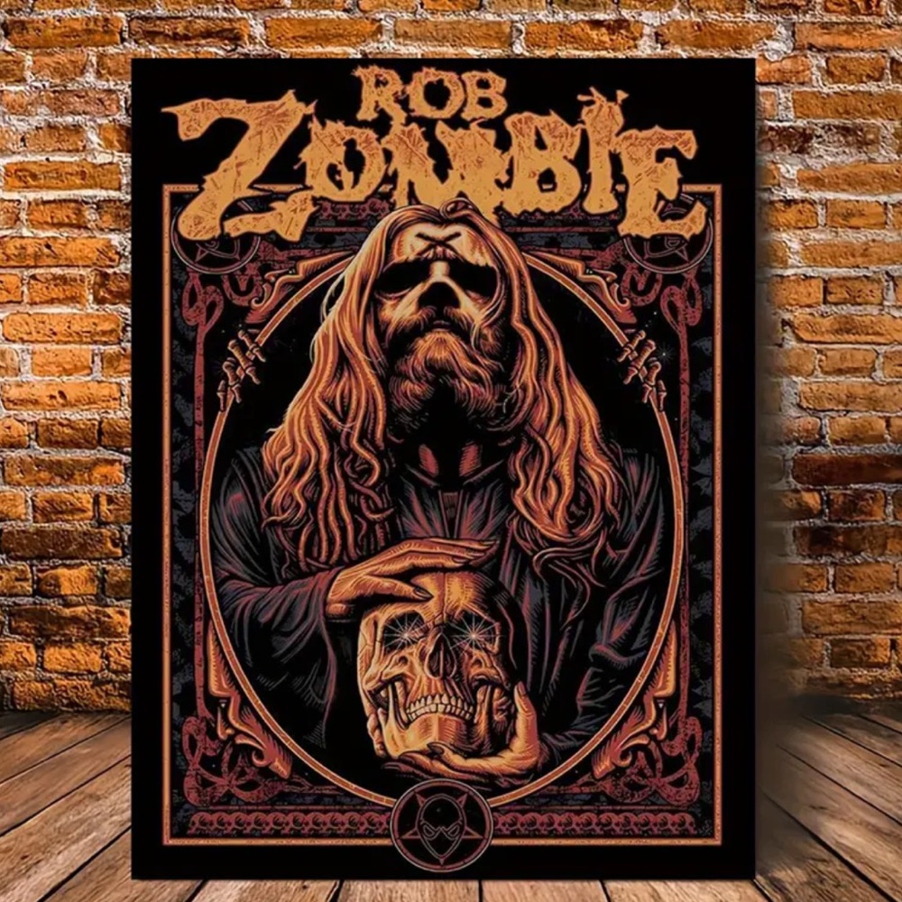 Rob Zombie Warlock Skull Canvas Print Wall Art